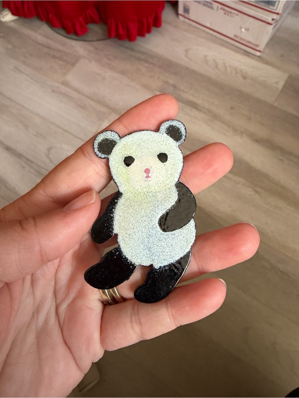 4/$100 Sparkle Panda Kids Pin - Black and White Cute Panda Accessory